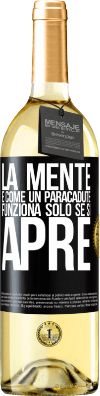 29,95 € Spedizione Gratuita | Vino bianco Edizione WHITE La mente è come un paracadute. Funziona solo se si apre Etichetta Nera. Etichetta personalizzabile Vino giovane Raccogliere 2024 Verdejo