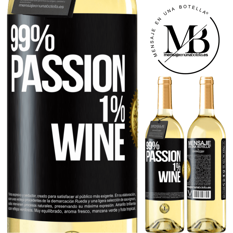 29,95 € Free Shipping | White Wine WHITE Edition 99% passion, 1% wine Black Label. Customizable label Young wine Harvest 2023 Verdejo