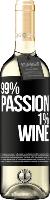 29,95 € Envoi gratuit | Vin blanc Édition WHITE 99% passion, 1% wine Étiquette Noire. Étiquette personnalisable Vin jeune Récolte 2023 Verdejo