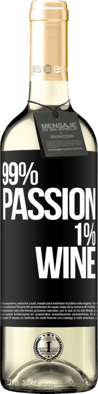 29,95 € Envoi gratuit | Vin blanc Édition WHITE 99% passion, 1% wine Étiquette Noire. Étiquette personnalisable Vin jeune Récolte 2024 Verdejo