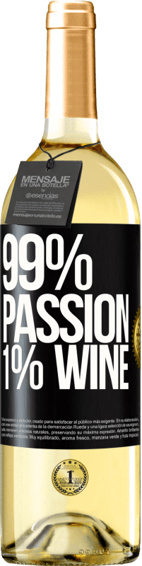 29,95 € Envío gratis | Vino Blanco Edición WHITE 99% passion, 1% wine Etiqueta Negra. Etiqueta personalizable Vino joven Cosecha 2023 Verdejo