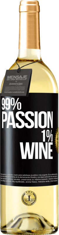 29,95 € | Weißwein WHITE Ausgabe 99% passion, 1% wine Schwarzes Etikett. Anpassbares Etikett Junger Wein Ernte 2024 Verdejo