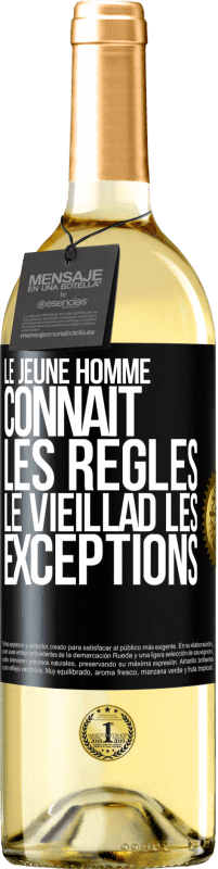 29,95 € Envoi gratuit | Vin blanc Édition WHITE Le jeune homme connaît les règles, le vieillad les exceptions Étiquette Noire. Étiquette personnalisable Vin jeune Récolte 2025 Verdejo