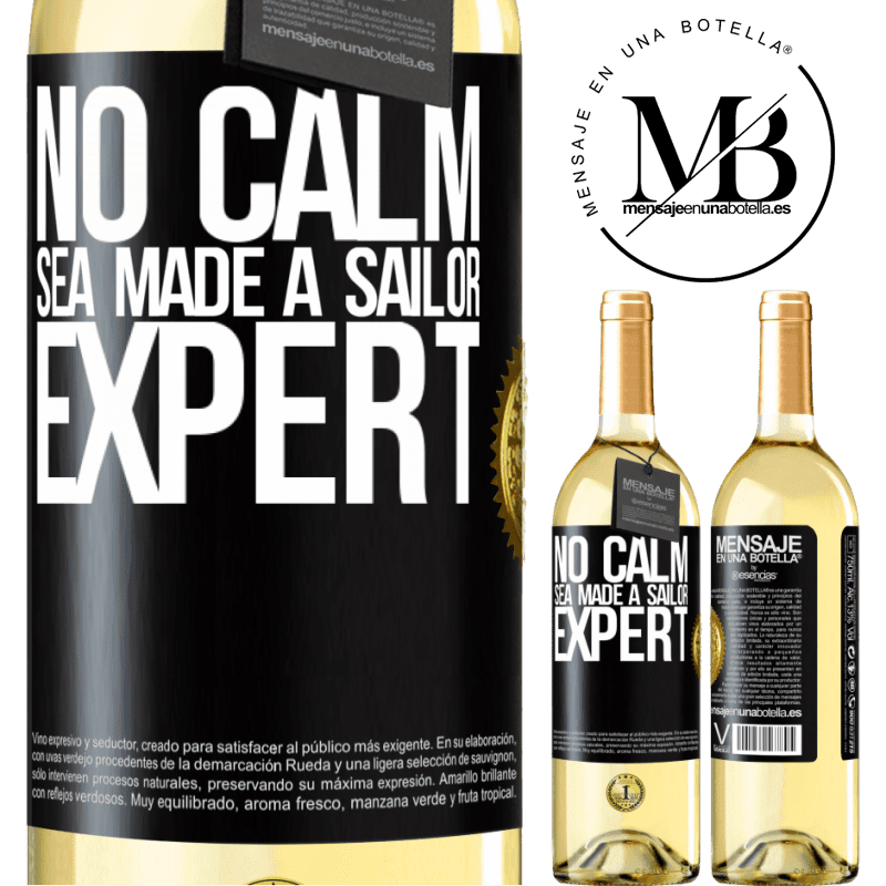 29,95 € Free Shipping | White Wine WHITE Edition No calm sea made a sailor expert Black Label. Customizable label Young wine Harvest 2022 Verdejo