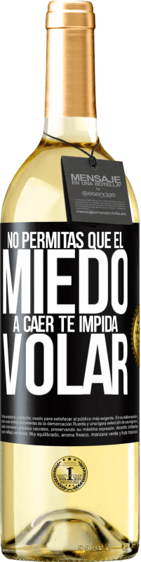 29,95 € | Vino Blanco Edición WHITE No permitas que el miedo a caer te impida volar Etiqueta Negra. Etiqueta personalizable Vino joven Cosecha 2024 Verdejo