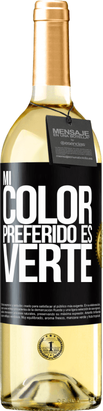 29,95 € Spedizione Gratuita | Vino bianco Edizione WHITE Mi color preferido es: verte Etichetta Nera. Etichetta personalizzabile Vino giovane Raccogliere 2025 Verdejo