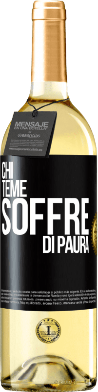 29,95 € Spedizione Gratuita | Vino bianco Edizione WHITE Chi teme, soffre di paura Etichetta Nera. Etichetta personalizzabile Vino giovane Raccogliere 2025 Verdejo