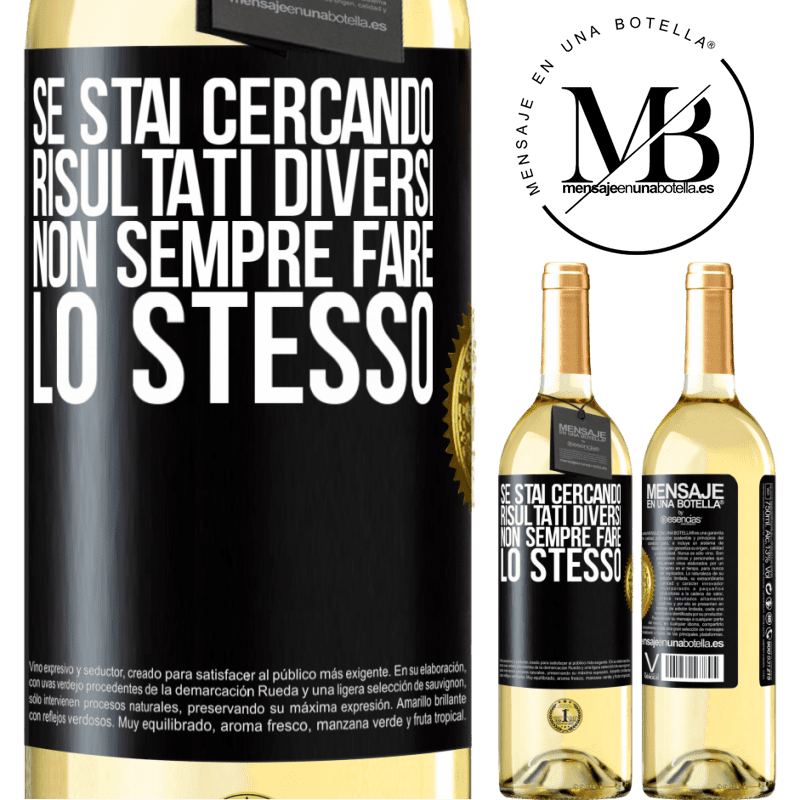 29,95 € Spedizione Gratuita | Vino bianco Edizione WHITE Se stai cercando risultati diversi, non sempre fare lo stesso Etichetta Nera. Etichetta personalizzabile Vino giovane Raccogliere 2023 Verdejo