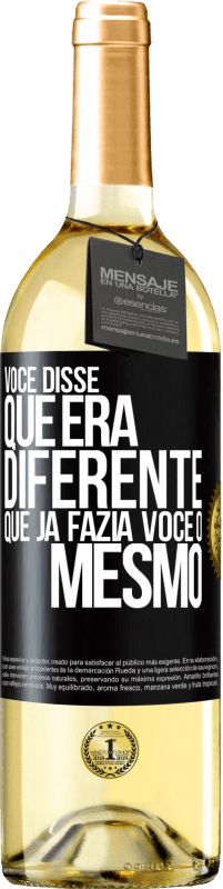 29,95 € | Vinho branco Edição WHITE Você disse que era diferente, que já fazia você o mesmo Etiqueta Preta. Etiqueta personalizável Vinho jovem Colheita 2024 Verdejo