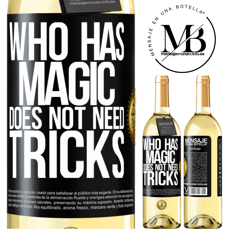 29,95 € Free Shipping | White Wine WHITE Edition Who has magic does not need tricks Black Label. Customizable label Young wine Harvest 2023 Verdejo