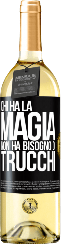 29,95 € Spedizione Gratuita | Vino bianco Edizione WHITE Chi ha la magia non ha bisogno di trucchi Etichetta Nera. Etichetta personalizzabile Vino giovane Raccogliere 2025 Verdejo