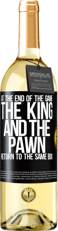 29,95 € | White Wine WHITE Edition At the end of the game, the king and the pawn return to the same box Black Label. Customizable label Young wine Harvest 2024 Verdejo