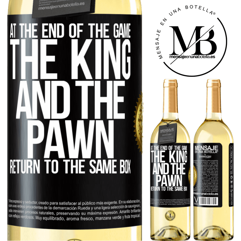 29,95 € Free Shipping | White Wine WHITE Edition At the end of the game, the king and the pawn return to the same box Black Label. Customizable label Young wine Harvest 2023 Verdejo