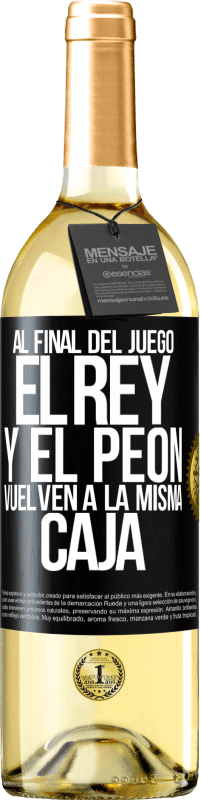 29,95 € Envío gratis | Vino Blanco Edición WHITE Al final del juego, el rey y el peón vuelven a la misma caja Etiqueta Negra. Etiqueta personalizable Vino joven Cosecha 2024 Verdejo