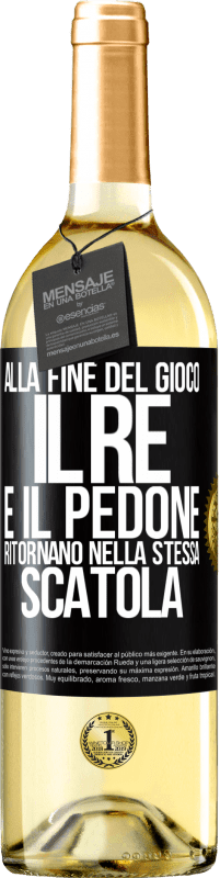 29,95 € Spedizione Gratuita | Vino bianco Edizione WHITE Alla fine del gioco, il re e il pedone ritornano nella stessa scatola Etichetta Nera. Etichetta personalizzabile Vino giovane Raccogliere 2024 Verdejo