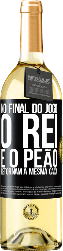 29,95 € | Vinho branco Edição WHITE No final do jogo, o rei e o peão retornam à mesma caixa Etiqueta Preta. Etiqueta personalizável Vinho jovem Colheita 2024 Verdejo