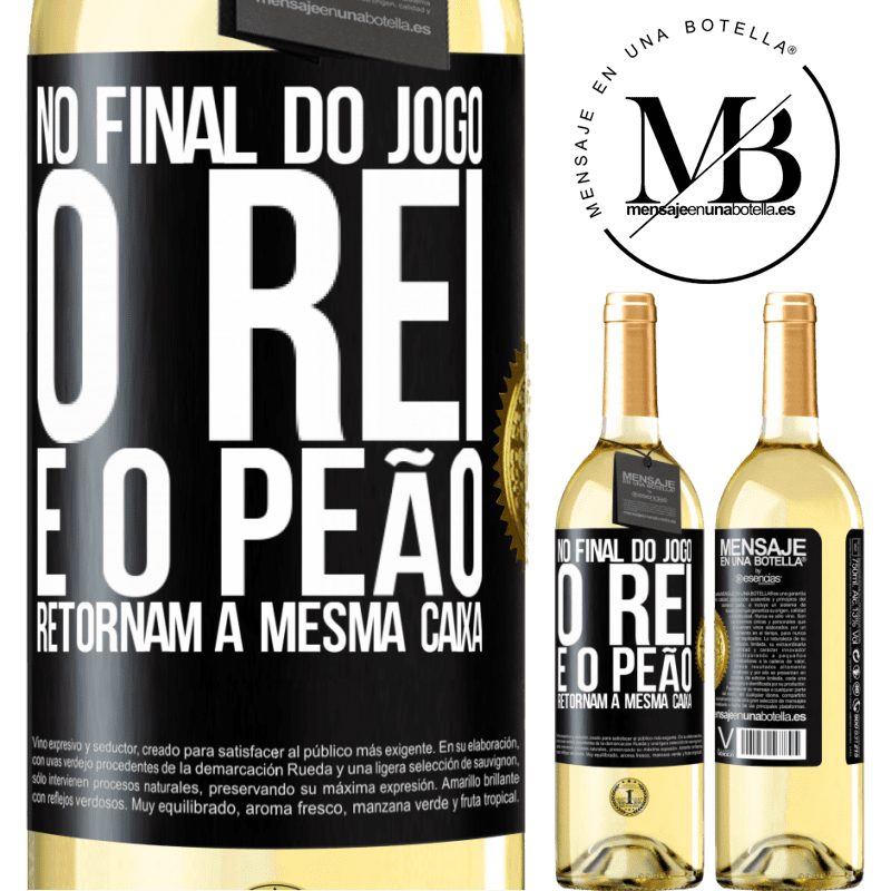 29,95 € Envio grátis | Vinho branco Edição WHITE No final do jogo, o rei e o peão retornam à mesma caixa Etiqueta Preta. Etiqueta personalizável Vinho jovem Colheita 2024 Verdejo