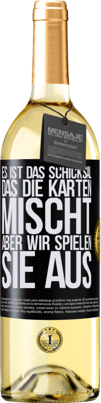 29,95 € | Weißwein WHITE Ausgabe Das Schicksal mischt die Karten, und wir spielen. Schwarzes Etikett. Anpassbares Etikett Junger Wein Ernte 2023 Verdejo