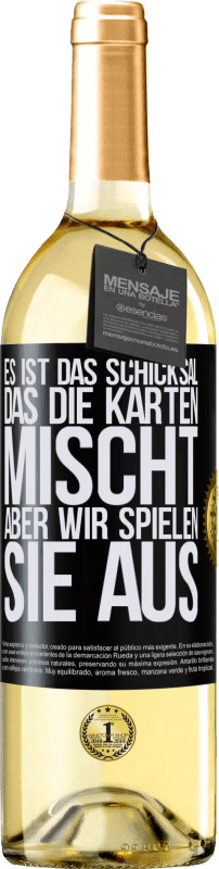 29,95 € | Weißwein WHITE Ausgabe Das Schicksal mischt die Karten, und wir spielen. Schwarzes Etikett. Anpassbares Etikett Junger Wein Ernte 2024 Verdejo