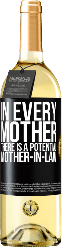 29,95 € | 白ワイン WHITEエディション すべての母親には潜在的な義理の母親がいます ブラックラベル. カスタマイズ可能なラベル 若いワイン 収穫 2023 Verdejo