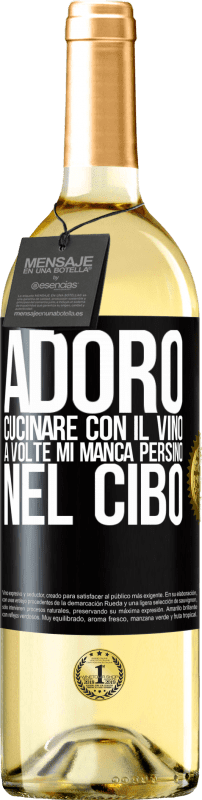 29,95 € Spedizione Gratuita | Vino bianco Edizione WHITE Adoro cucinare con il vino. A volte mi manca persino nel cibo Etichetta Nera. Etichetta personalizzabile Vino giovane Raccogliere 2025 Verdejo