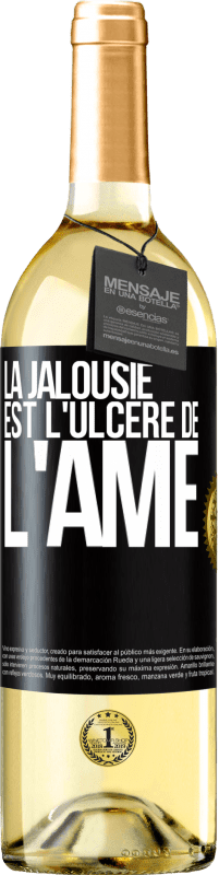 29,95 € | Vin blanc Édition WHITE La jalousie est l'ulcère de l'âme Étiquette Noire. Étiquette personnalisable Vin jeune Récolte 2023 Verdejo