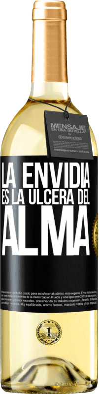 29,95 € | Vino Blanco Edición WHITE La envidia es la úlcera del alma Etiqueta Negra. Etiqueta personalizable Vino joven Cosecha 2024 Verdejo