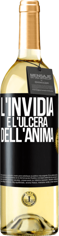 29,95 € | Vino bianco Edizione WHITE L'invidia è l'ulcera dell'anima Etichetta Nera. Etichetta personalizzabile Vino giovane Raccogliere 2023 Verdejo