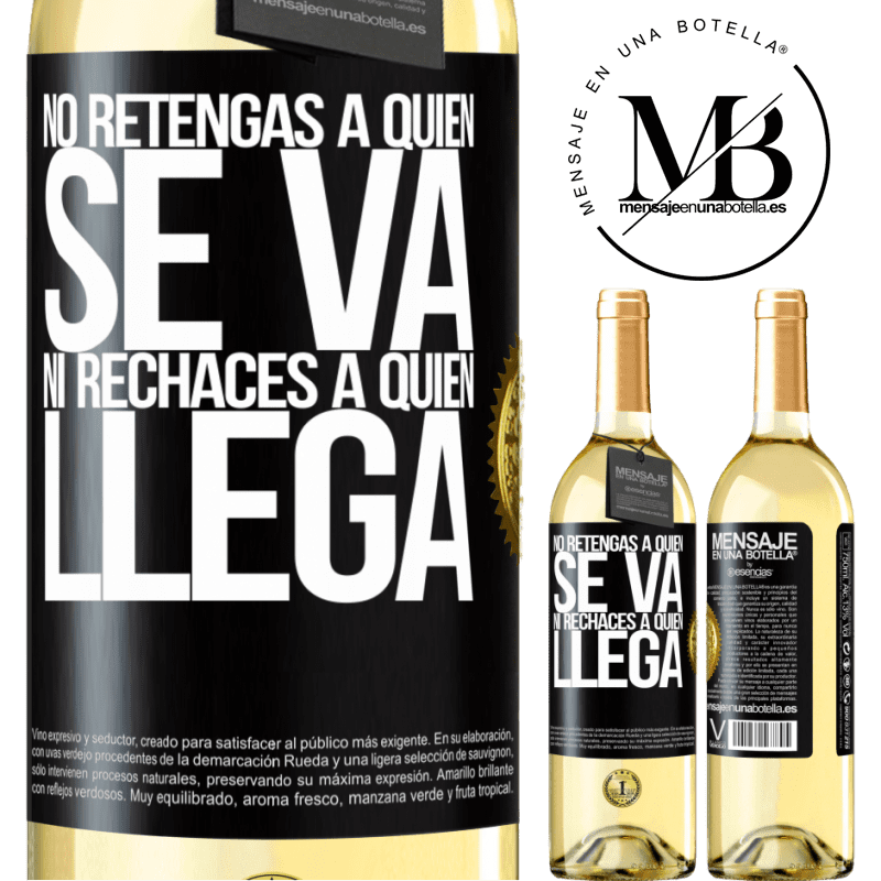 29,95 € Envoi gratuit | Vin blanc Édition WHITE Ne retenez pas qui part et ne rejetez pas qui vient Étiquette Noire. Étiquette personnalisable Vin jeune Récolte 2022 Verdejo