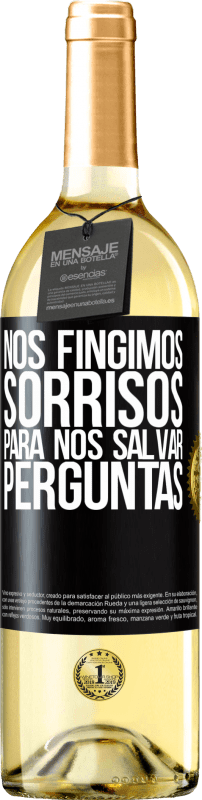 29,95 € | Vinho branco Edição WHITE Nós fingimos sorrisos para nos salvar perguntas Etiqueta Preta. Etiqueta personalizável Vinho jovem Colheita 2025 Verdejo