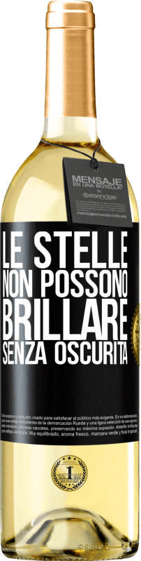 29,95 € | Vino bianco Edizione WHITE Le stelle non possono brillare senza oscurità Etichetta Nera. Etichetta personalizzabile Vino giovane Raccogliere 2024 Verdejo