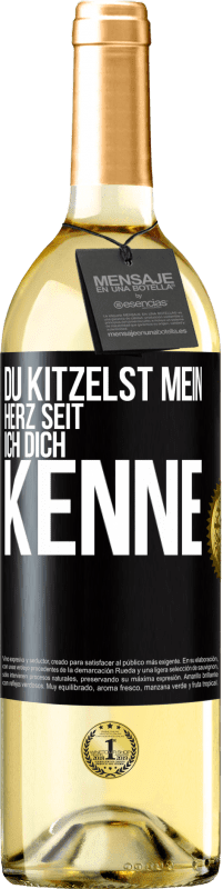 29,95 € Kostenloser Versand | Weißwein WHITE Ausgabe Du kitzelst mein Herz seit ich dich kenne Schwarzes Etikett. Anpassbares Etikett Junger Wein Ernte 2025 Verdejo