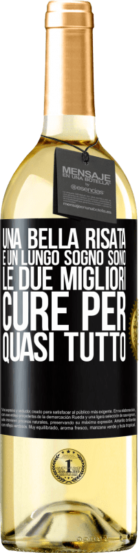 29,95 € | Vino bianco Edizione WHITE Una bella risata e un lungo sogno sono le due migliori cure per quasi tutto Etichetta Nera. Etichetta personalizzabile Vino giovane Raccogliere 2024 Verdejo