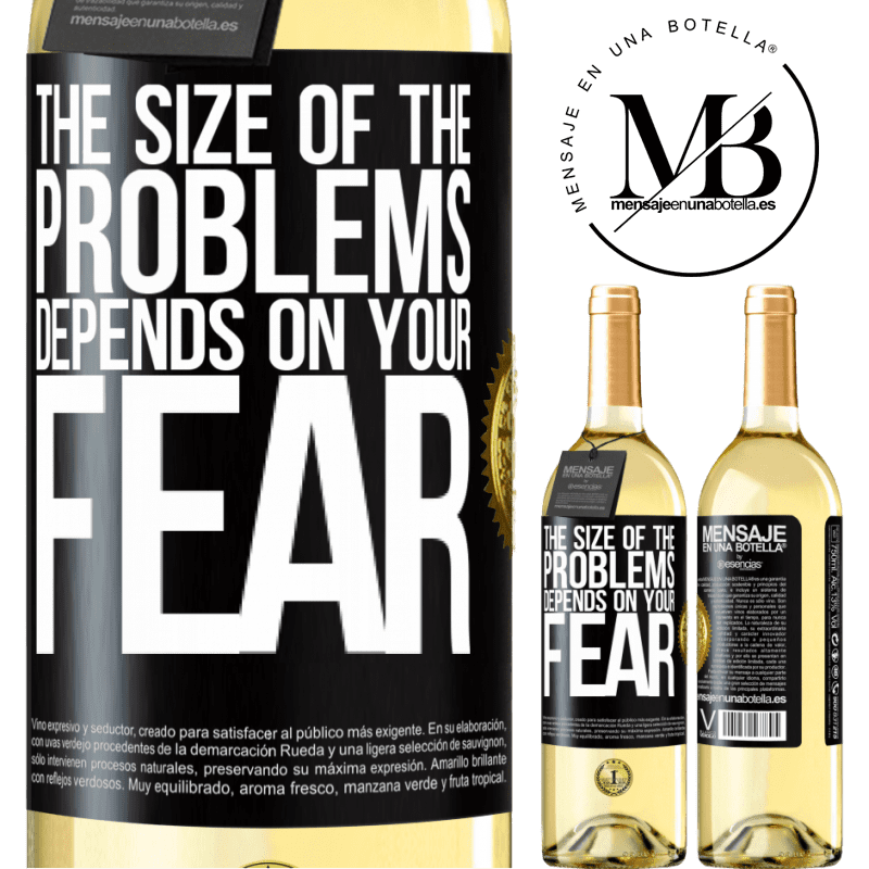 29,95 € Free Shipping | White Wine WHITE Edition The size of the problems depends on your fear Black Label. Customizable label Young wine Harvest 2022 Verdejo