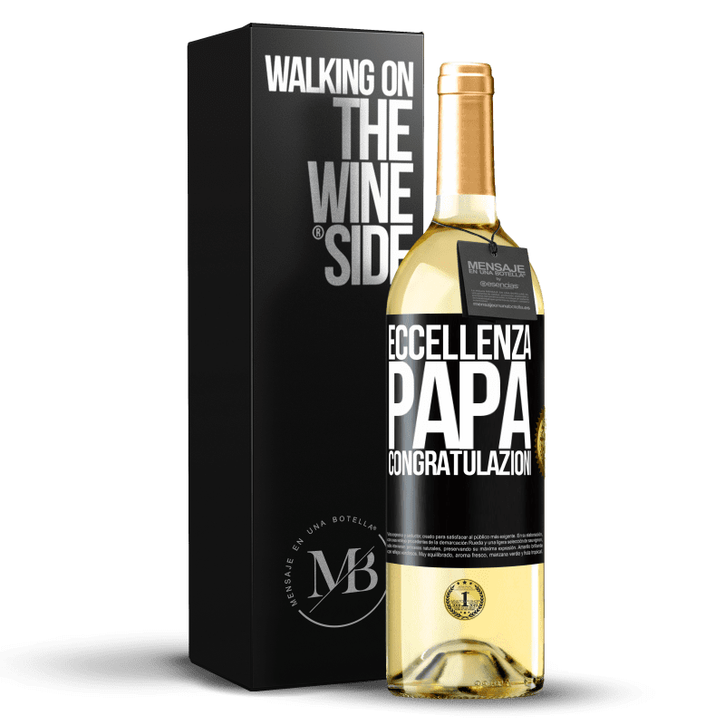 29,95 € Spedizione Gratuita | Vino bianco Edizione WHITE Eccellenza, papà. Congratulazioni Etichetta Nera. Etichetta personalizzabile Vino giovane Raccogliere 2024 Verdejo