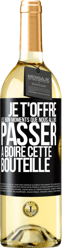 29,95 € | Vin blanc Édition WHITE Je t'offre les bon moments que nous allons passer à boire cette bouteille Étiquette Noire. Étiquette personnalisable Vin jeune Récolte 2025 Verdejo