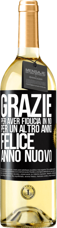 29,95 € | Vino bianco Edizione WHITE Grazie per aver fiducia in noi per un altro anno. Felice anno nuovo Etichetta Nera. Etichetta personalizzabile Vino giovane Raccogliere 2025 Verdejo