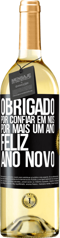 29,95 € Envio grátis | Vinho branco Edição WHITE Obrigado por confiar em nós por mais um ano. Feliz Ano Novo Etiqueta Preta. Etiqueta personalizável Vinho jovem Colheita 2025 Verdejo