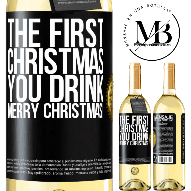 29,95 € Free Shipping | White Wine WHITE Edition The first Christmas you drink. Merry Christmas! Black Label. Customizable label Young wine Harvest 2023 Verdejo