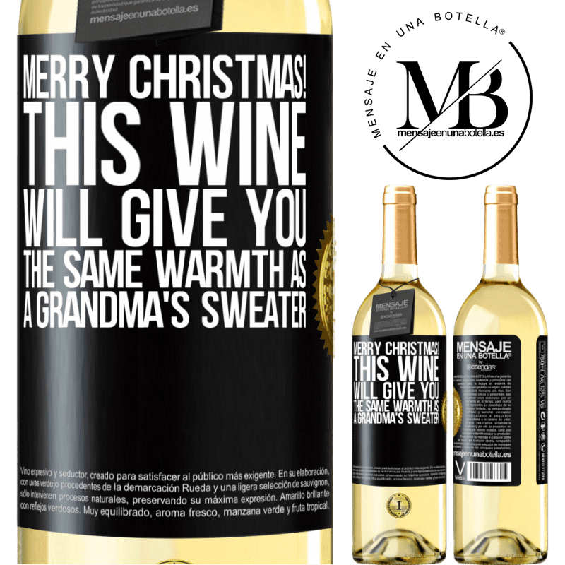 29,95 € Free Shipping | White Wine WHITE Edition Merry Christmas! This wine will give you the same warmth as a grandma's sweater Black Label. Customizable label Young wine Harvest 2023 Verdejo