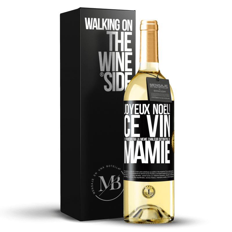 29,95 € Envoi gratuit | Vin blanc Édition WHITE Joyeux Noël! Ce vin te procurera la même chaleur qu'un pull de mamie Étiquette Noire. Étiquette personnalisable Vin jeune Récolte 2024 Verdejo