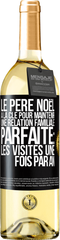 29,95 € | Vin blanc Édition WHITE Le Père Noël a la clé pour maintenir une relation familiale parfaite: Les visites une fois par an Étiquette Noire. Étiquette personnalisable Vin jeune Récolte 2024 Verdejo