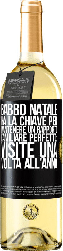 29,95 € | Vino bianco Edizione WHITE Babbo Natale ha la chiave per mantenere un rapporto familiare perfetto: visite una volta all'anno Etichetta Nera. Etichetta personalizzabile Vino giovane Raccogliere 2024 Verdejo