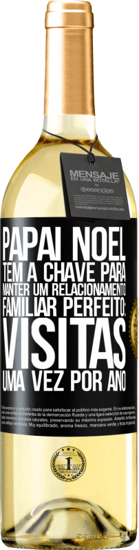 29,95 € | Vinho branco Edição WHITE Papai Noel tem a chave para manter um relacionamento familiar perfeito: visitas uma vez por ano Etiqueta Preta. Etiqueta personalizável Vinho jovem Colheita 2024 Verdejo