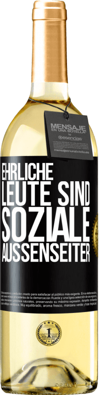 29,95 € | Weißwein WHITE Ausgabe Ehrliche Leute sind soziale Außenseiter Schwarzes Etikett. Anpassbares Etikett Junger Wein Ernte 2023 Verdejo