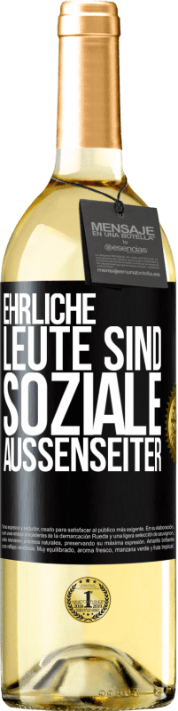 29,95 € | Weißwein WHITE Ausgabe Ehrliche Leute sind soziale Außenseiter Schwarzes Etikett. Anpassbares Etikett Junger Wein Ernte 2024 Verdejo