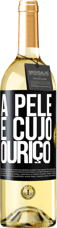 29,95 € | Vinho branco Edição WHITE A pele é cujo ouriço Etiqueta Preta. Etiqueta personalizável Vinho jovem Colheita 2025 Verdejo