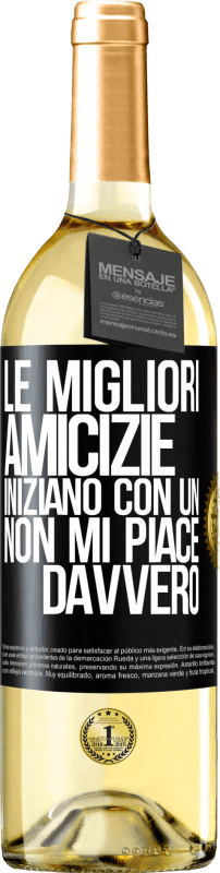 29,95 € | Vino bianco Edizione WHITE Le migliori amicizie iniziano con un Non mi piace davvero Etichetta Nera. Etichetta personalizzabile Vino giovane Raccogliere 2024 Verdejo