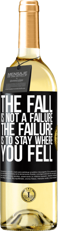 29,95 € 送料無料 | 白ワイン WHITEエディション 秋は失敗ではありません。失敗はあなたが落ちた場所に留まることです ブラックラベル. カスタマイズ可能なラベル 若いワイン 収穫 2023 Verdejo