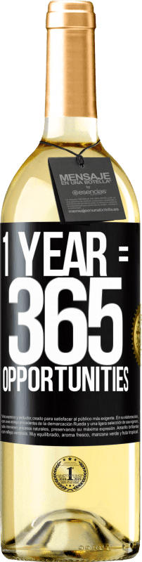 29,95 € | Белое вино Издание WHITE 1 year 365 opportunities Черная метка. Настраиваемая этикетка Молодое вино Урожай 2023 Verdejo